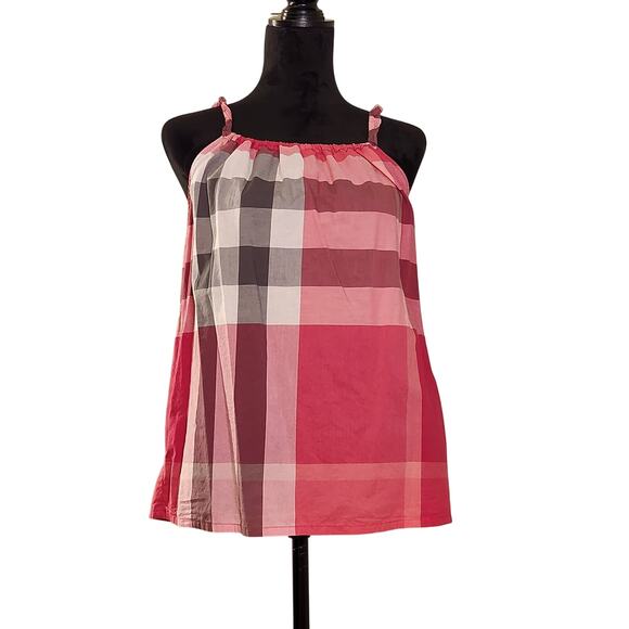 BURBERRY Children Girls Red Plaid Tank Top, Size 14Y - Picture 1 of 8